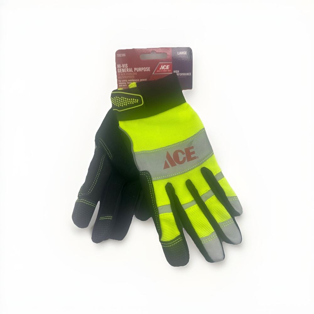 ACE General Purpose Gloves High Performance & High Visibility (2-Pack) NWT